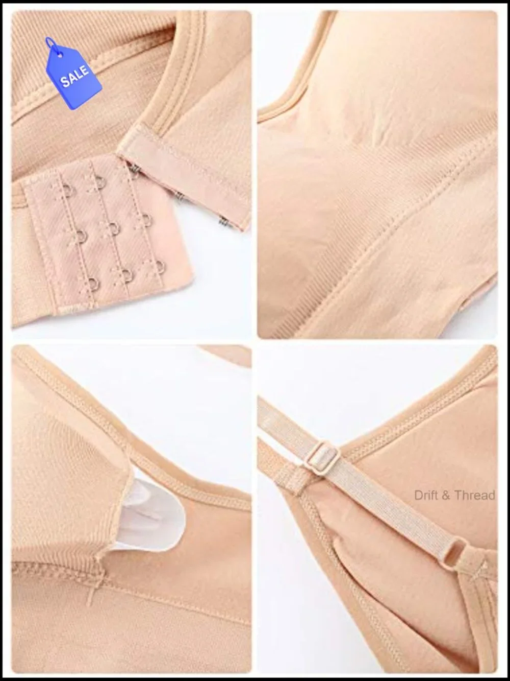 6 Pack Sports Bra Wireless Padded Cami Bralette Seamless Support Yoga Lounge